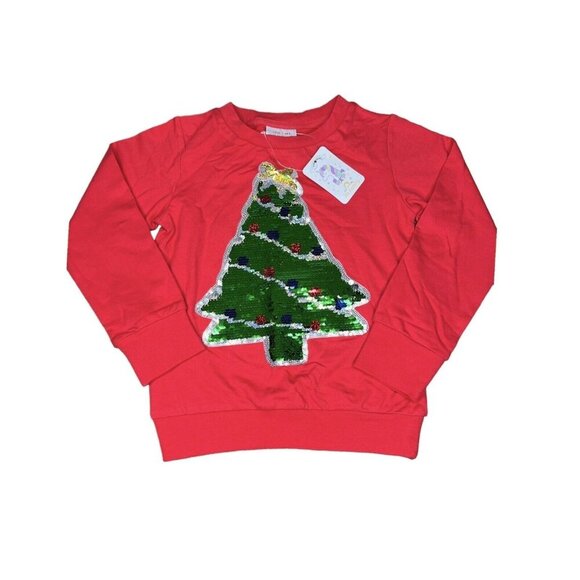 Toddler Kids Girls Christmas Tree Prints Long Sleeve Sweatshirt Size 5 (C11) NWT - Picture 1 of 3